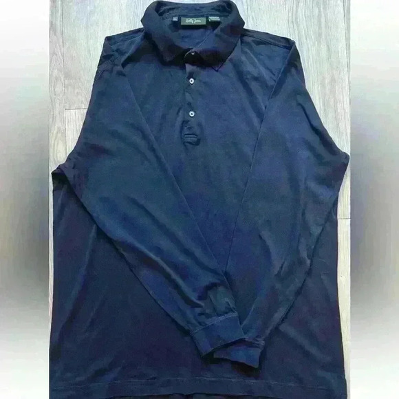Bobby Jones (size XL) Ultra-Light Peruvian Cotton Long-Sleeve Polo Shirt. - Picture 1 of 2